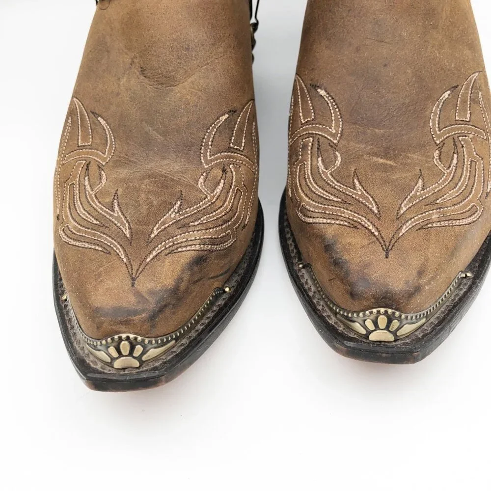 ABILENE BOOT CO. Sage Air Embroidered Brown Leather Cowboy Boots Mens 10 - Picture 6 of 13